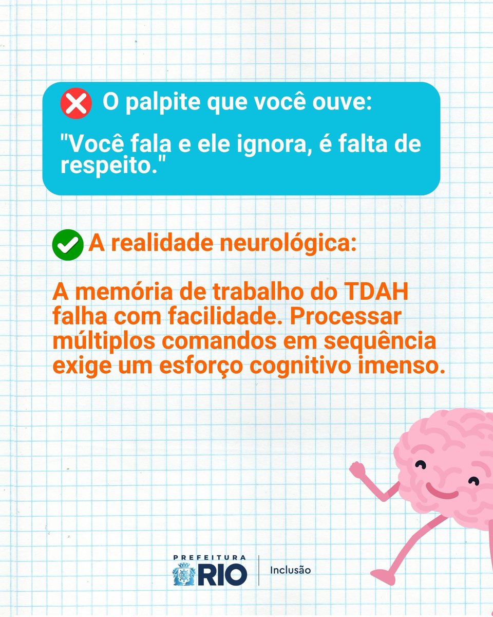inclusaorio's tweet photo. Neste mês de conscientização sobre o TDAH, ajude a espalhar informação que acolhe em vez de julgar.

Outubro é o mês de conscientização sobre o TDAH, mas para quem vive essa realidade todos os dias, a conscientização precisa ser diária. 🧠💚 https://t.co/s3zt9H0Jmp