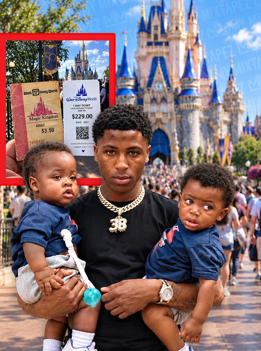 mymixtapez's tweet photo. Disney World ticket prices have gone from $3.50 in 1971 to an all-time high of $229 in 2027 👀 https://t.co/QOjIK88dqG