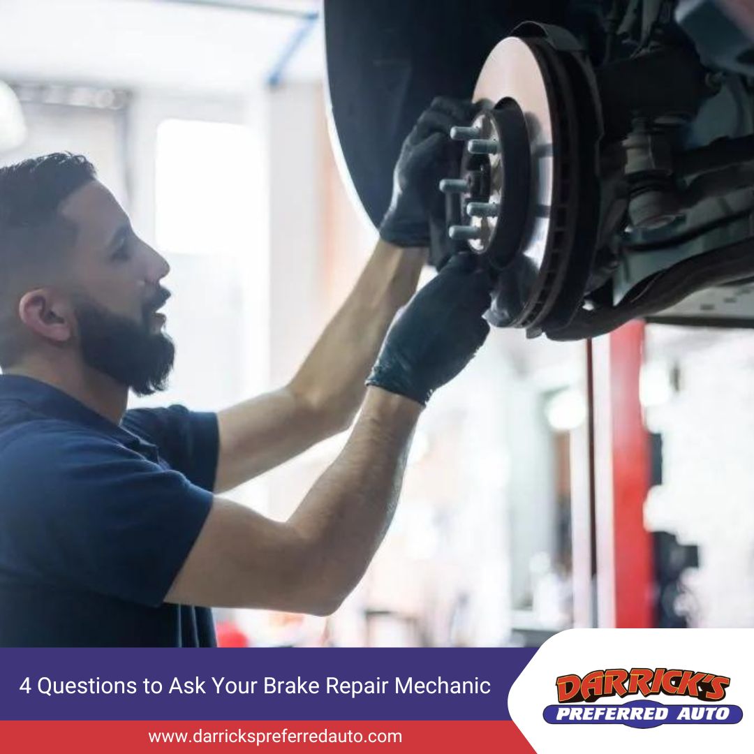 DarricksMN's tweet photo. Heading in for brake repairs? Make sure you ask these 4 key questions to ensure your brakes are in top shape. Check out our latest blog for tips on what to ask your mechanic! #DarricksPreferredAuto #AutoTips #BloomingPrairie https://t.co/j1zYhbdl8b https://t.co/A5Q9TW2Tz8