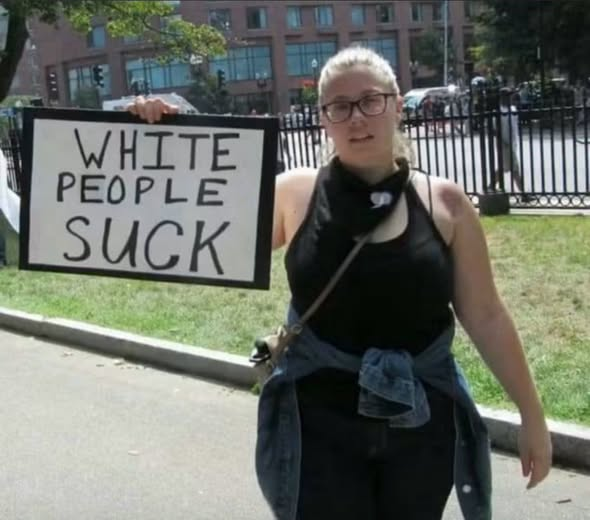 SaltyGoat17's tweet photo. Why is it always fat, pasty white chicks that hate on white people? https://t.co/dWfIHcXJkZ