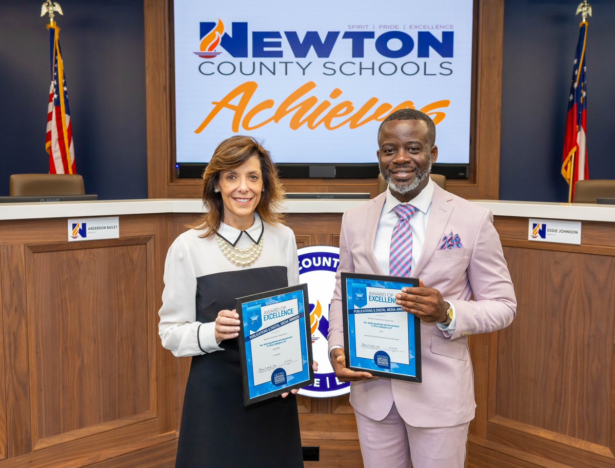 SherriPartee's tweet photo. Shoutout to my work partner &amp; good friend Derrick Barnes, who is celebrating 5 years with Newton County Schools! 🎉 We’ve told a LOT of great stories, won some awards &amp; shared plenty of laughs along the way. Hiring him was definitely one of my better decisions! Congrats, Derrick! https://t.co/gRx1i2odvX
