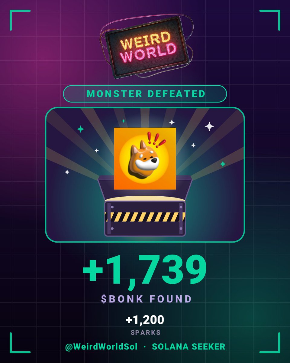 Chikeluba70's tweet photo. I just found 1,739 $BONK in a loot crate while exploring Weird World on my @solanamobile Seeker 🎁 Come find yours! @WeirdWorldSol #Solana #Seeker https://t.co/SzmC3gnnxn