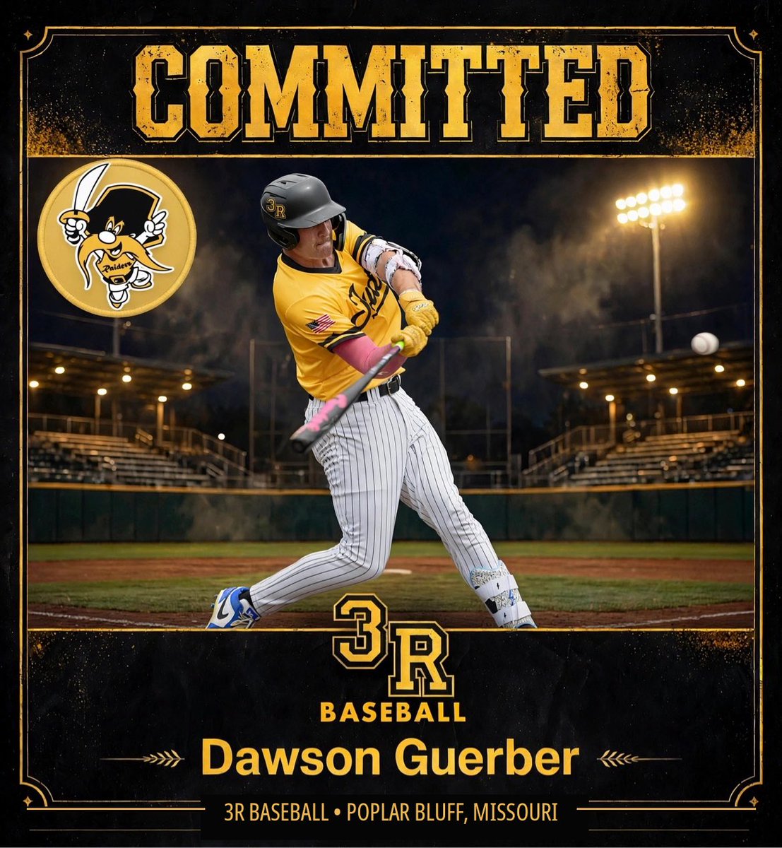 DawsonGuerber's tweet photo. I am truly blessed to announce my commitment to Three Rivers Community College!  Thank you God for all the amazing people I’ve had along with me in my journey so far.  Special thanks to my family, coaches, teammates, and friends who have sacrificed a lot and been there for me.  Couldn’t have done it without yall.  Another huge thanks to Coach Lawson and Coach Palmer for giving me this opportunity.  GO RAIDERS!⬛️🟨 @3rbaseball 

@LNEBasebal1 @Prospects_NE @PrepBaseballNE @performance3pp @CHIPSLincoln @Bargo03 @PHXST3 @JoshRoeder13 @doncornell12 @LKreizel @Elliottpeters @JayByrd1099 @cindy_guerber