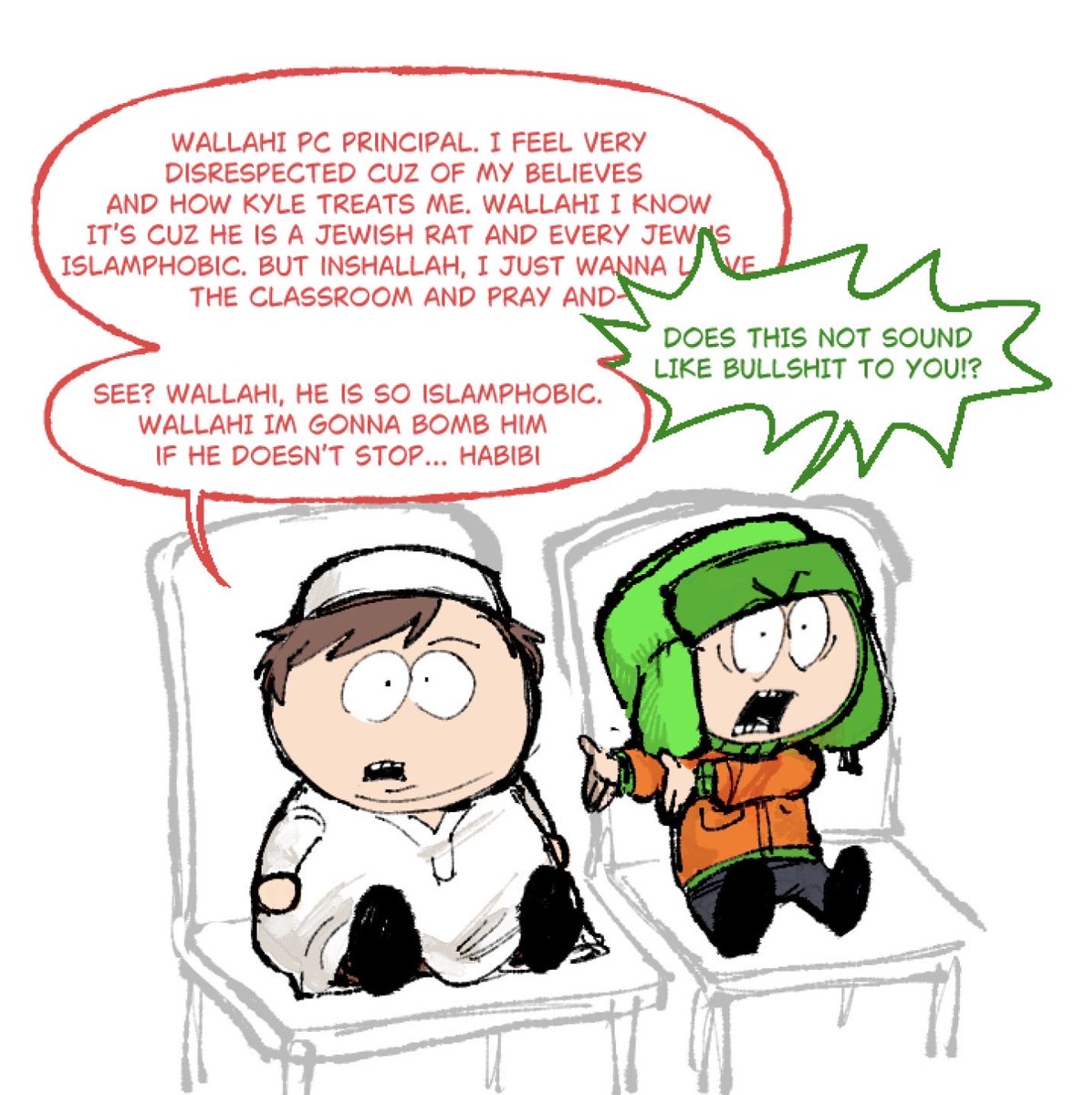 milkyvaniilla's tweet photo. Put me in the sp writing room 
Sorry for some misspelling/shitty grammar #sptwt #southpark https://t.co/WULsf7fCu4