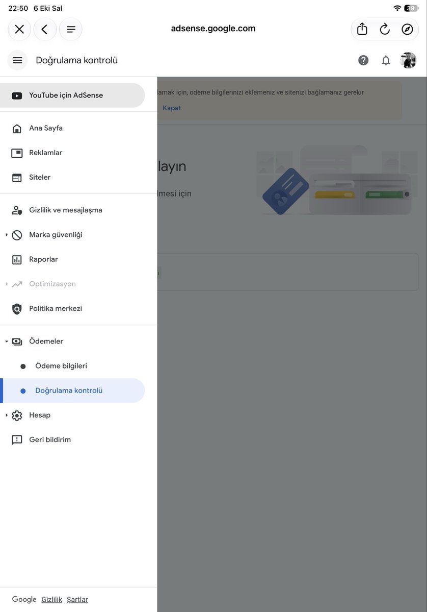 ReisRecep's tweet photo. @TeamYouTube Thanks! The PIN was issued Aug 12 (8 weeks ago) but there's no "Resend PIN" option in AdSense, only "Identity verification: Completed". Also, my Studio balance (mostly channel memberships) passed ₺200 in Sept but nothing was posted to AdSense. Can you check? https://t.co/e0V5lmJny5