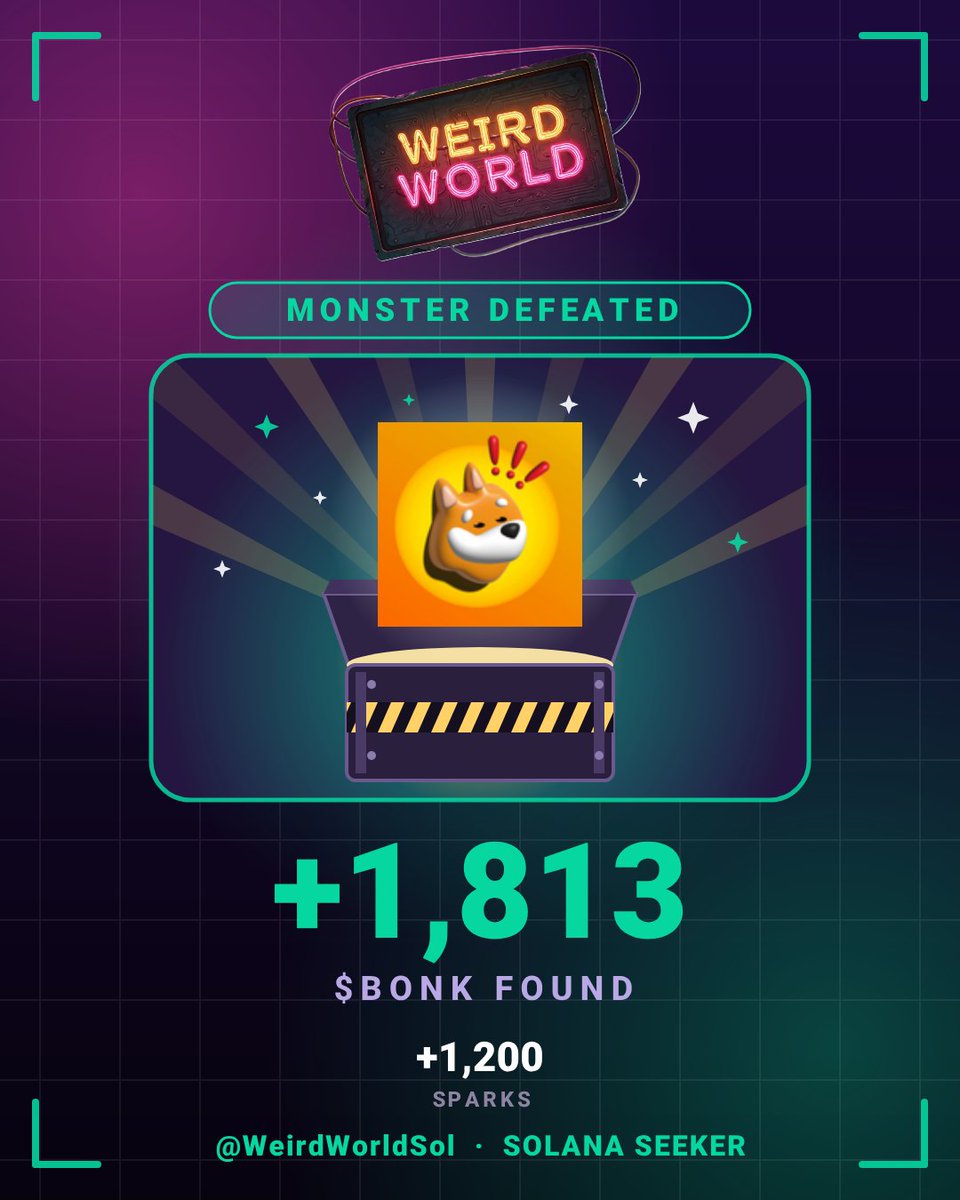 Chikeluba70's tweet photo. I just found 1,813 $BONK in a loot crate while exploring Weird World on my @solanamobile Seeker 🎁 Come find yours! @WeirdWorldSol #Solana #Seeker

again https://t.co/k9xxdTJdN8