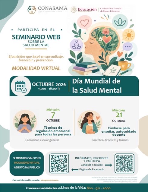 UTVToluca's tweet photo. 🧠💚 Participa en el seminario web “Técnicas de regulación emocional”.

📅 7 de octubre
💻 Transmisión: Facebook de CONASAMA

🌱 ¡Infórmate, participa y comparte!

#EducaciónSuperior #ElPoderDeLaEducación https://t.co/2Drj2Y4SJv