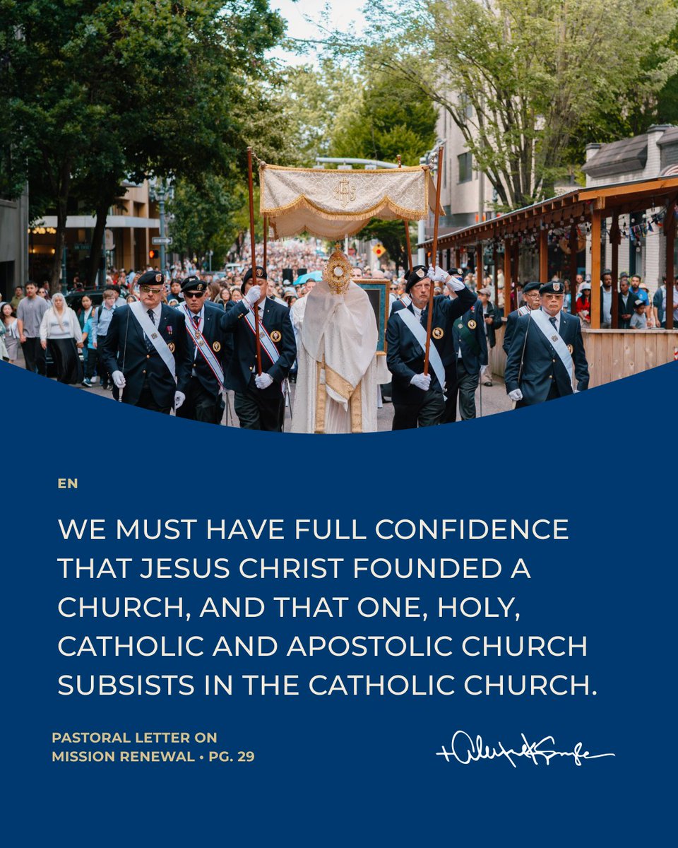 ArchbishpSample's tweet photo. The Church is not another NGO. She is the Mystical Body of Christ, divinely founded and sent to make disciples of all nations.

Our good works and acts of charity belong to this mission. They express Christ’s love and bear witness to him as we lead others to him and his Church.

Let us proclaim Christ with humility and sincerity, with confidence in the Church he founded and renewed zeal for evangelization and the salvation of souls, all for the glory of God.

Pastoral Letter on Mission Renewal: https://t.co/18iuLNSRER