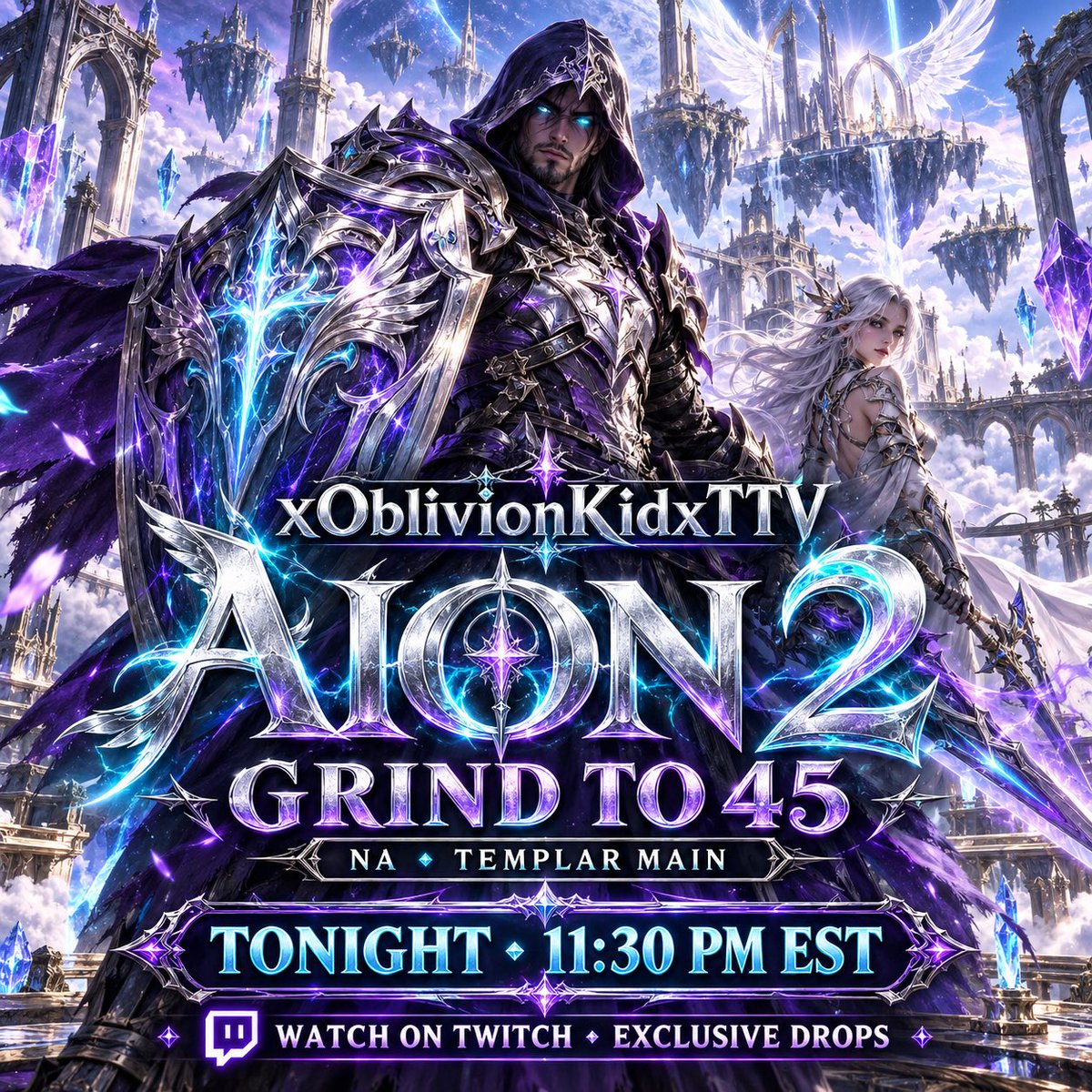 imxthexbanditx3's tweet photo. ⚔️ TONIGHT WE’RE GRINDING TO 45! ⚔️
Back on Aion 2 with the NA crew—TEMPLAR MAIN, shield up, LET’S GOO! 🔥
🕦 Tonight at 11:30 PM Eastern
🎮 Twitch: xOblivionKidxTTV
🎁 Exclusive Twitch drops!
🔴 https://t.co/niFelAKG4I
#Aion2 #Templar #Twitch #RTN #RememberTheName https://t.co/QnHrPUPsC5