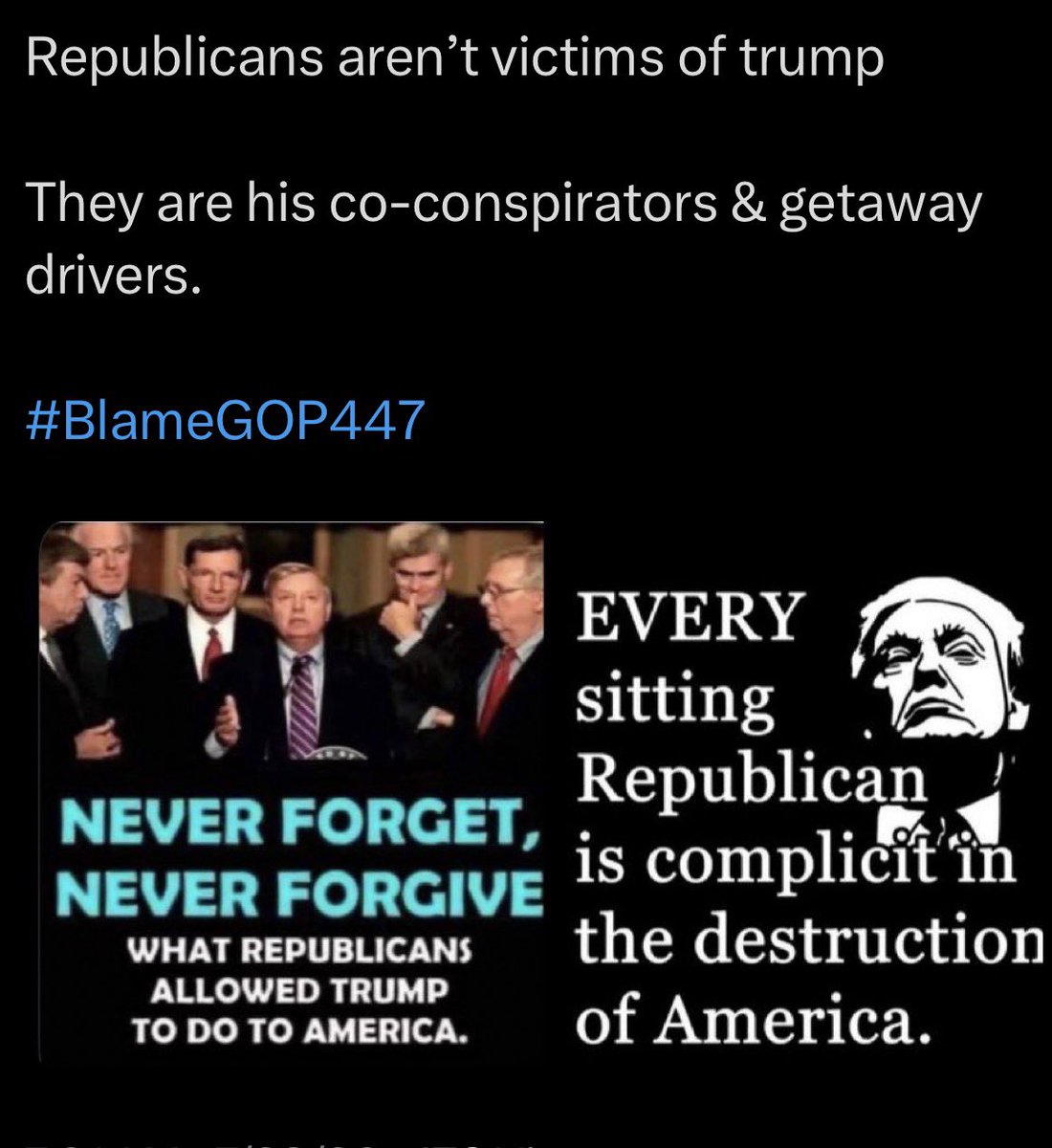 obeah323's tweet photo. @HouseGOP Congressional republicans make this corrupt thieving family possible.
#VoteGOPout https://t.co/am6bbWoDHG