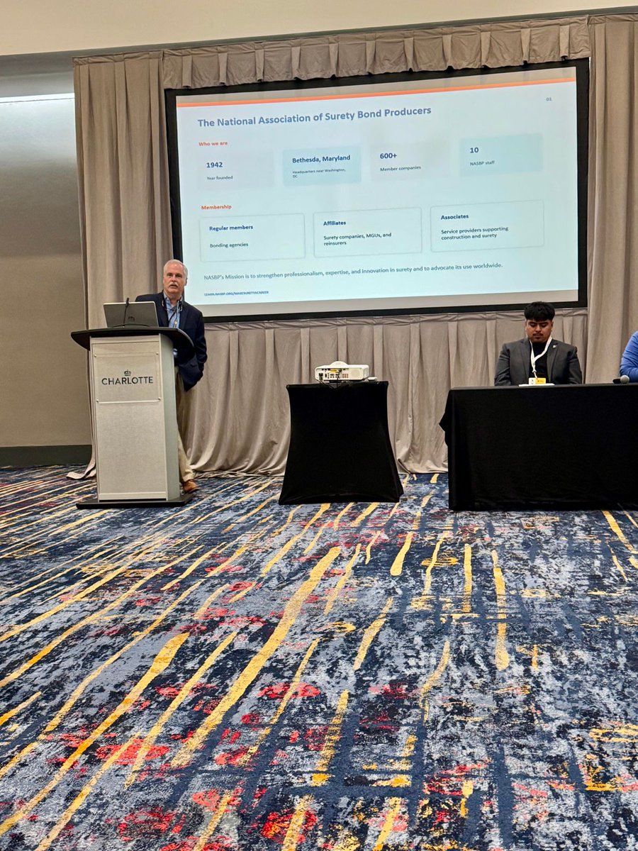 nasbp's tweet photo. On October 1, NASBP Immediate Past President Robert Coon presented at the Gamma Iota Sigma Annual Conference to promote the #MakeSuretyACareer Program to students &amp; faculty in in risk management, insurance &amp; actuarial science. #MakeSuretyACareer #StabilityThroughPurpose #NASBP https://t.co/UdICliiffF