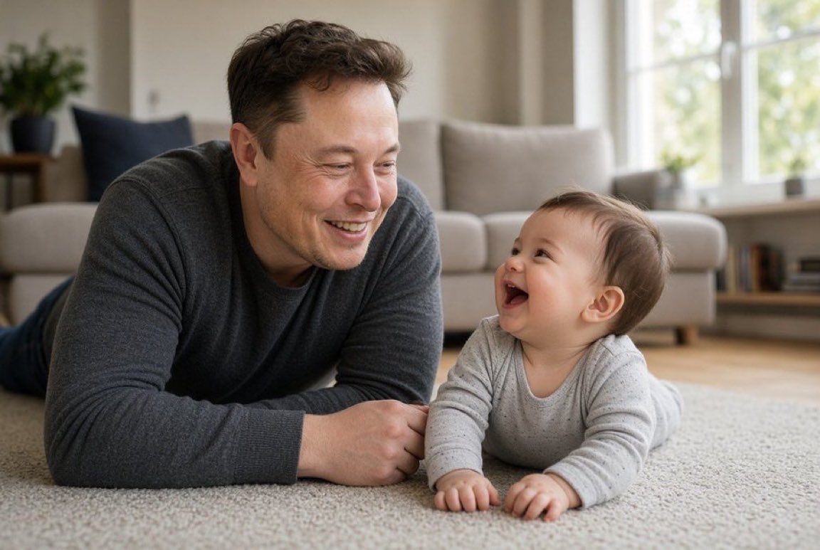 RealElon1n's tweet photo. 👶❤️ ELON MUSK IN DAD MODE.

Forget rockets and billion-dollar ideas—he’s just playing with his baby. 🥹🚀

Do you love seeing Elon as a father?

❤️ YES
💔 NO WAY https://t.co/yWn8j0Frnc