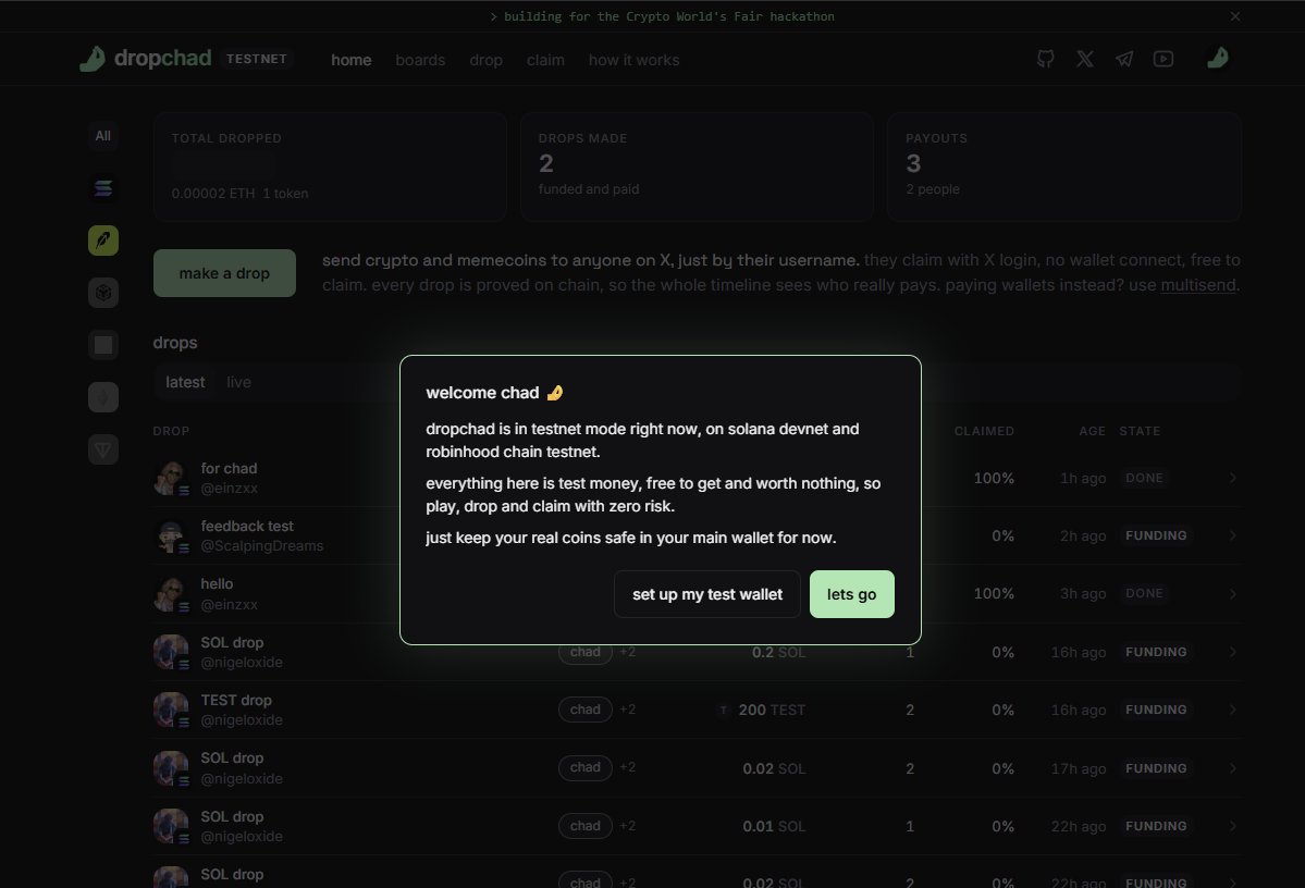 dropchadfun's tweet photo. new visitors now get a heads up first

dropchad is on testnet, so use test coins only. keep your real funds safe for mainnet 🤌 https://t.co/zmwbLBOwsE
