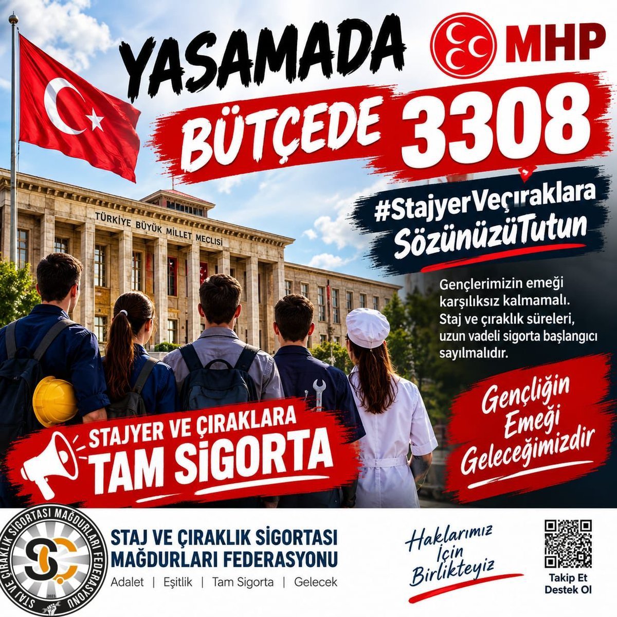 Avsarbeyi3840's tweet photo. Staj ve Çıraklık Sorununu Çözemeyen Kapıma OY Diye Gelmesin Oy'lar Staja Oy'lar Çıraklığa 

Yasamada MHP Bütçede 3308
#StajyerVeçıraklaraSözünüzüTutun https://t.co/9KPPPCnGT4