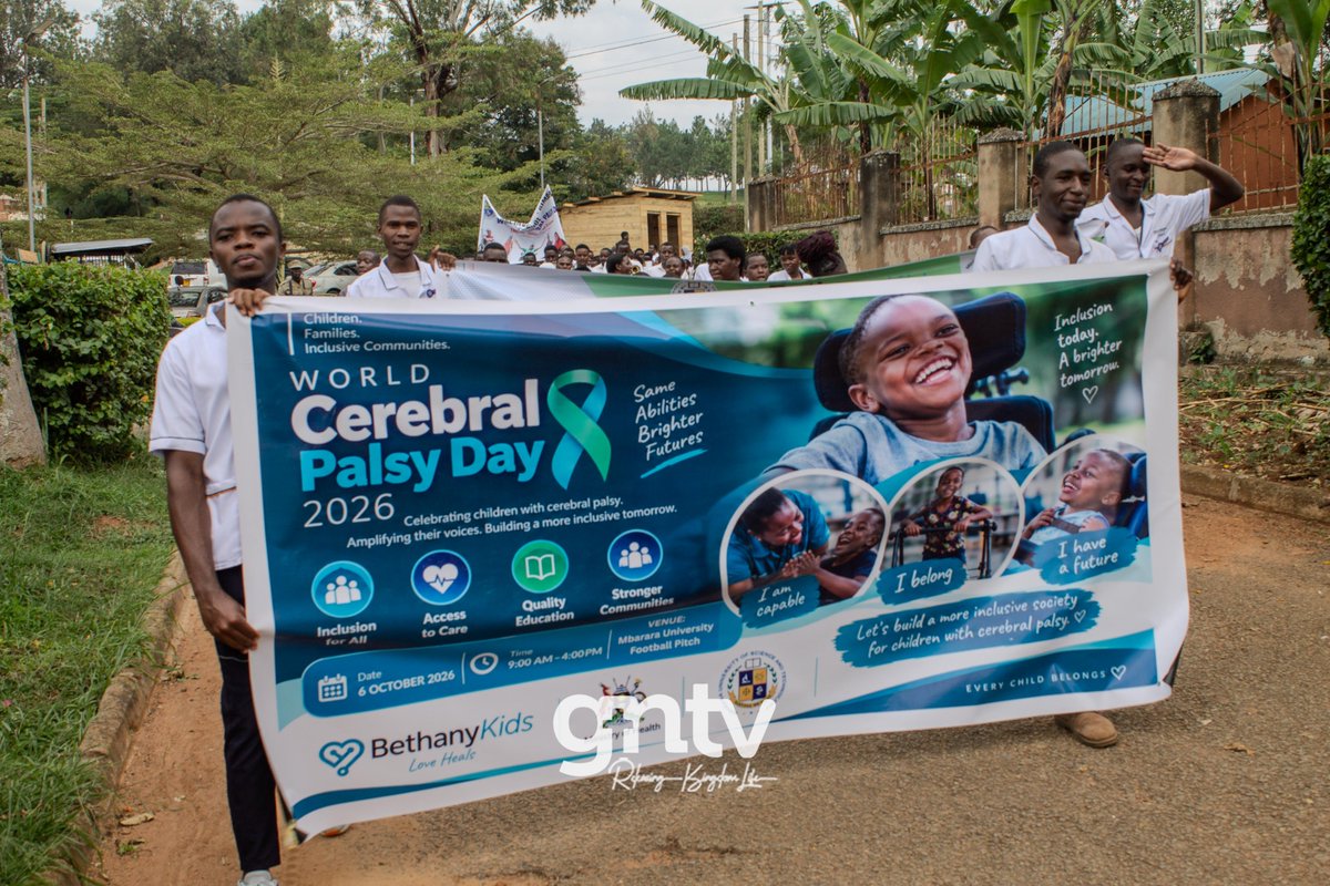 GNTV__official's tweet photo. @MbararaHospital &amp; @BethanyKids joined alms with other partners and stakeholders to mark the World Cerebral Palsy Day at the MUST pitch in Mbarara City.
The October 6th World C.P Day is celebrated every year to promote the rights and opportunities of people with cerebral palsy. https://t.co/o5hRDepRDY