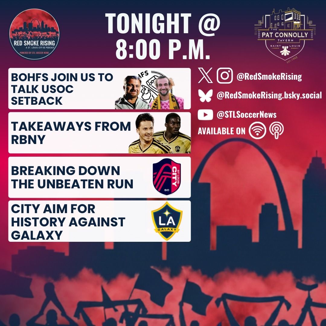 RedSmokeRising's tweet photo. A full slate as we make our return after a week off! We’ll be joined by Alen Bradaric and Brian Bement to talk about BOHFS after a set back in the Open Cup and then pivot to a look at #AllForCITY’s result at RBNY, the unbeaten streak and a preview of Galaxy! Tonight at 8p! https://t.co/bqhT37LL6n