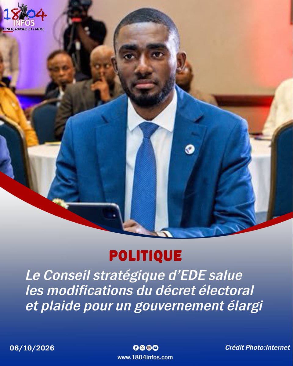 1804Infosg5's tweet photo. Le Conseil stratégique d’EDE salue les modifications du décret électoral et plaide pour un gouvernement élargi

https://t.co/1OqtgyOFAz @RodneyHayti #election #haiti #politique https://t.co/alSuMEHbYD