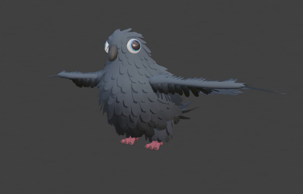 Calbasya's tweet photo. Actually, this is my first time making stylized feathers... and a bird in general, for that matter. I think it's not bad for a first attempt :P

#3Darts #blender https://t.co/FJ4LOvyFS7