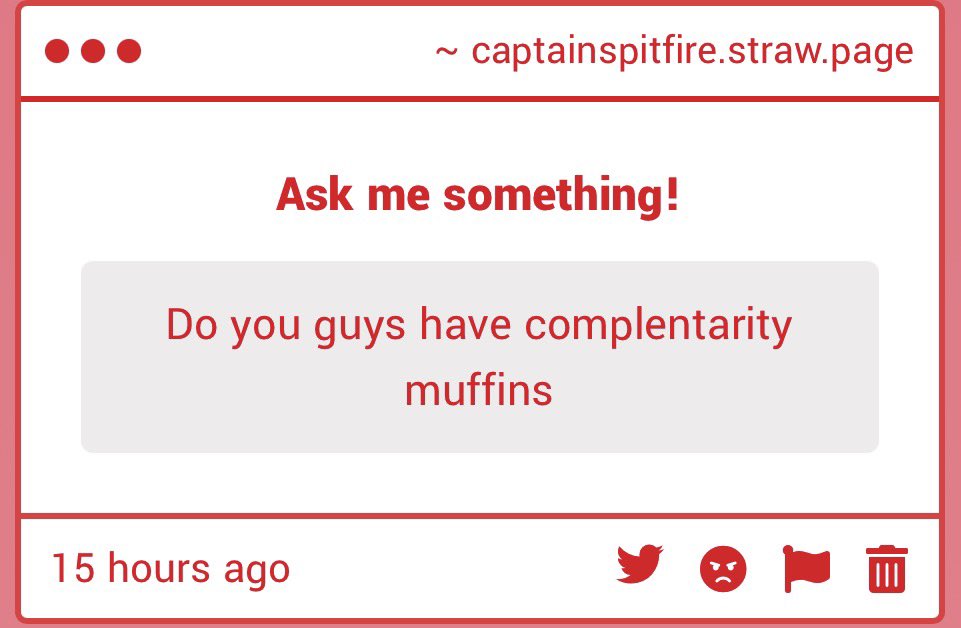 CaptainSpitfir3's tweet photo. *sigh*
Yes Derpy… we have muffins… theyre in the breakroom.

*rolls eyes and pushes the paper away* https://t.co/uu32koMd0Q