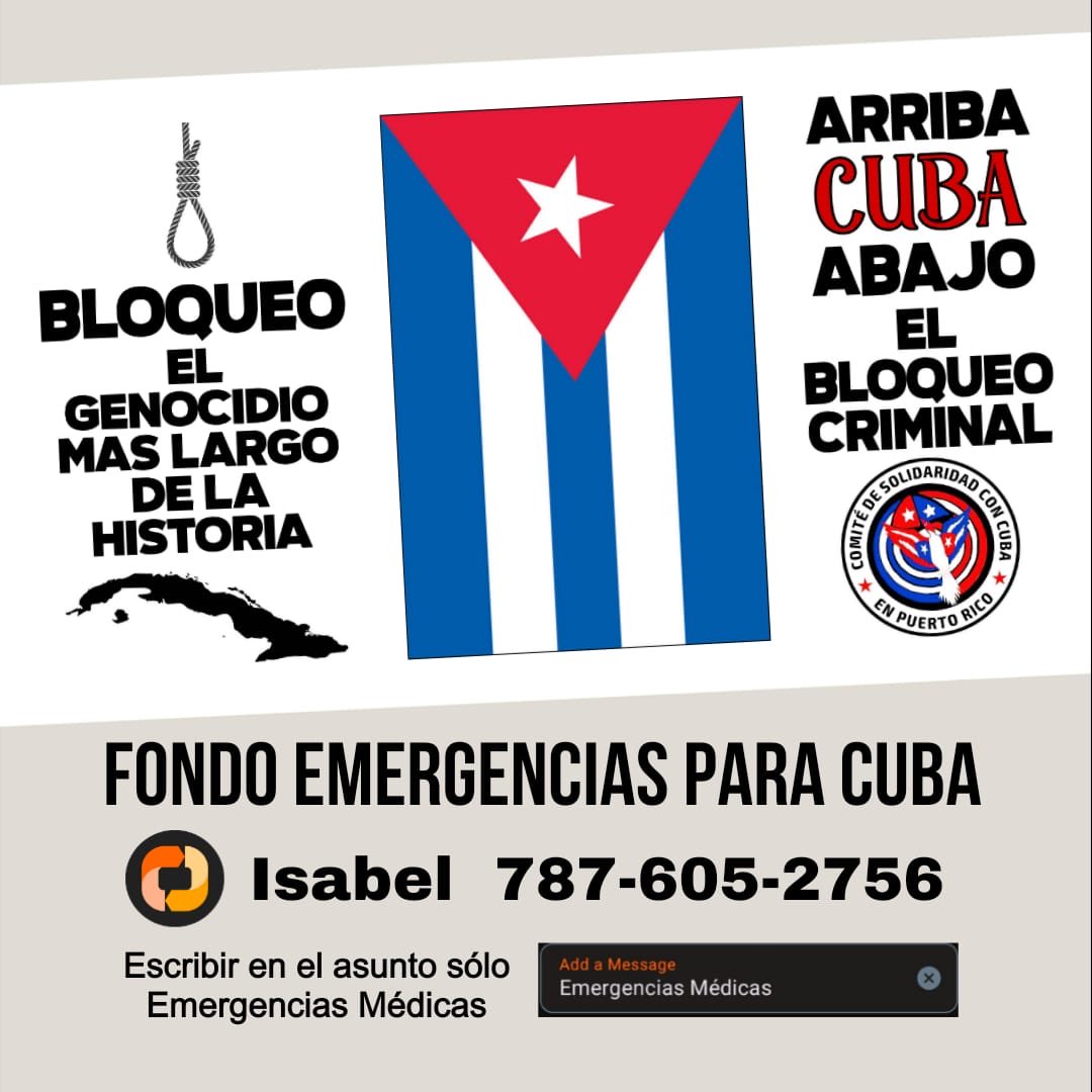 MPRnoticias's tweet photo. Hagan su aporte para las personas de #Cuba sometida al más criminal bloqueo que conozca la historia 🇨🇺🇵🇷 https://t.co/mP9UdXmX3w