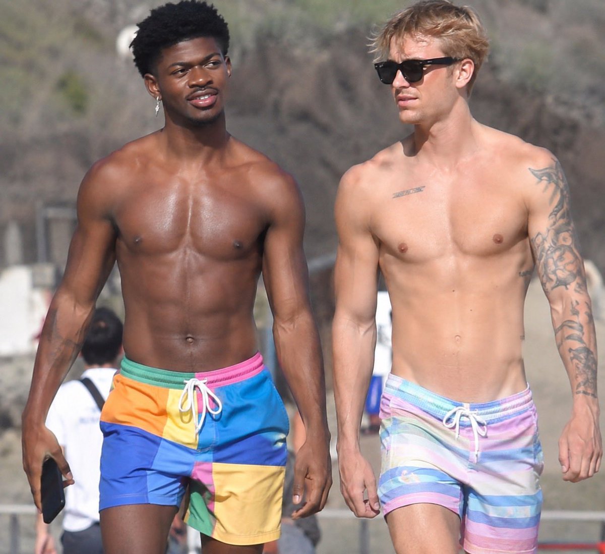 Coins_nuclear's tweet photo. Cody Jon &amp;  Lil Nas X was spotted enjoying a sunny day together at a beach 😍☀️🌊 https://t.co/Ke3TYKkA8t