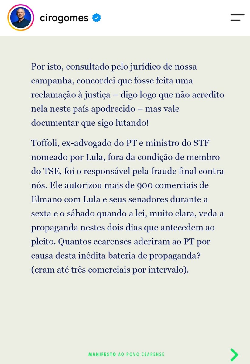 MiguelMartinsMS's tweet photo. Ciro Gomes bolsonarizou de vez.

Derrotado, não reconhece a derrota e ataca as instituição tal qual fazem seus novos aliados.

E claro, "é tudo culpa do PT" https://t.co/Eeuak2A65v