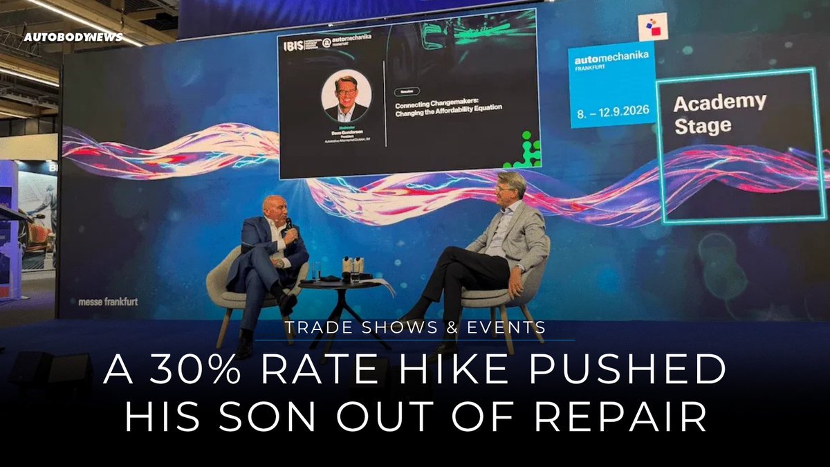 autobodynews's tweet photo. A retiring 3M exec's son got into an accident, saw his insurance jump 30%, and decided repair wasn't worth it. "We're going to have a two-tiered industry," he warns.
Read more: https://t.co/WSCoQNsFb5
#ShopManagement #Insurance #CollisionRepair https://t.co/47rKVXxlHo