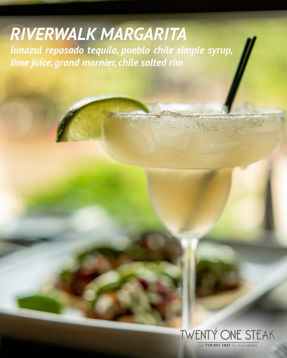 TwentyOneSteak's tweet photo. Meet us on the Riverwalk. Stay for the Riverwalk Margarita. https://t.co/PhgjVcBVMh