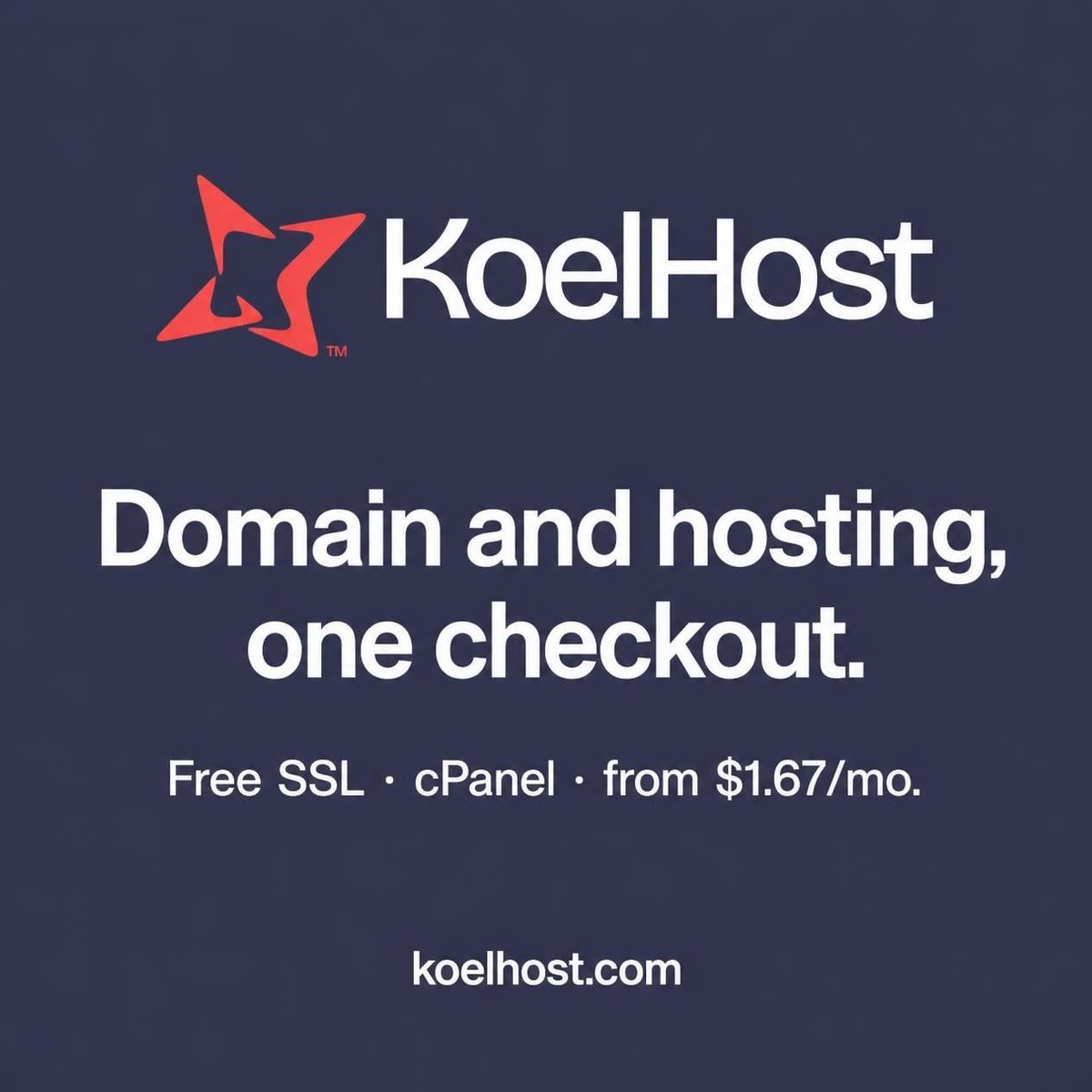 Koelhost's tweet photo. Buy your domain and hosting together on Koelhost. Auto-linked, one account, free SSL and cPanel. Shared plans from about $1.67/mo billed yearly.
https://t.co/hUZHitQvFl
#WebHosting #Domains #Koelhost https://t.co/NfqL9DeEgX