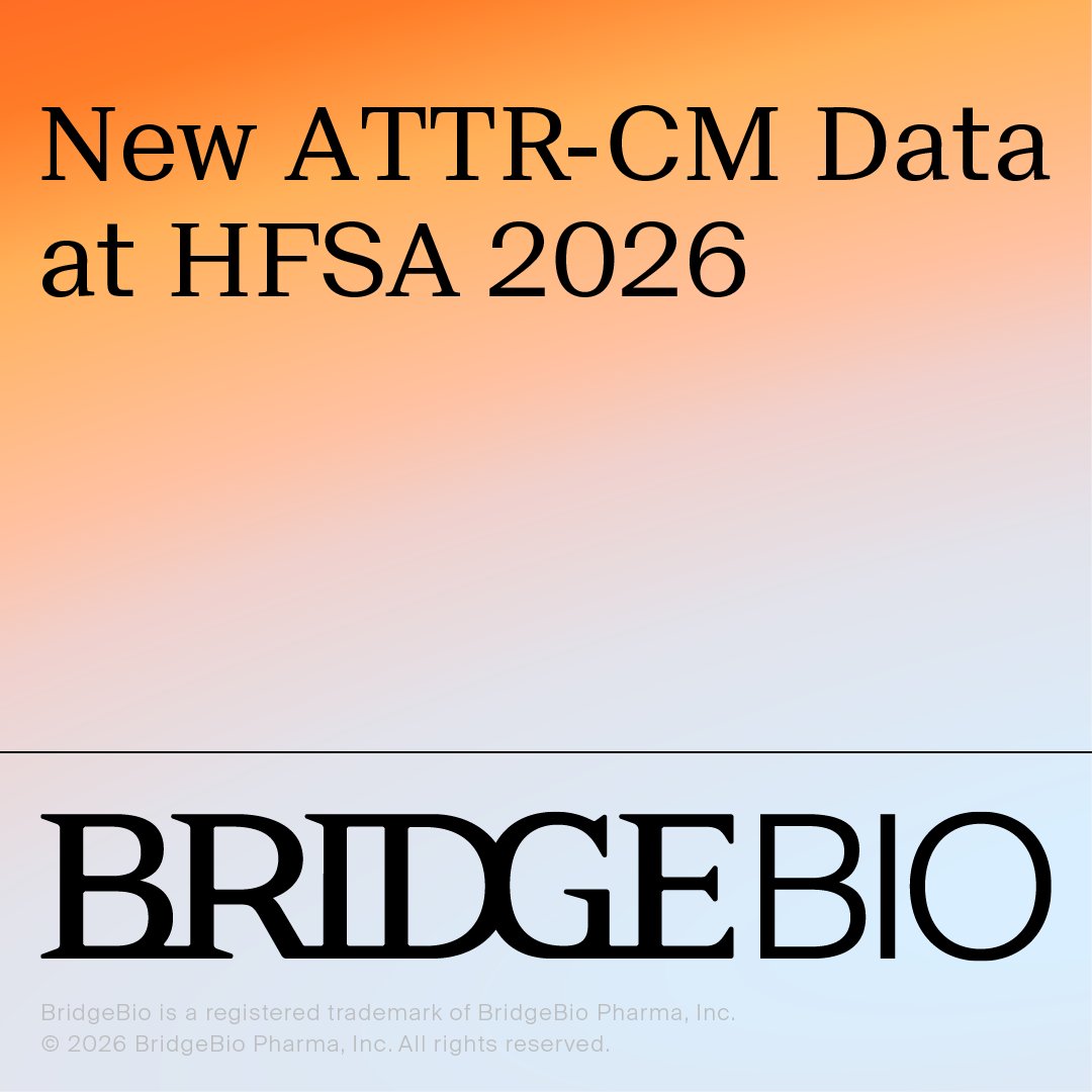BridgeBioPharma's tweet photo. We will be at #HFSA2026 in Phoenix, Oct 9–12. At @hfsa, we will share updates in ATTR-CM, including an independent comparative real-world analysis using Epic Cosmos EHR data. 
Full schedule: https://t.co/uL8SrO5Eth https://t.co/guvPNRf5xj