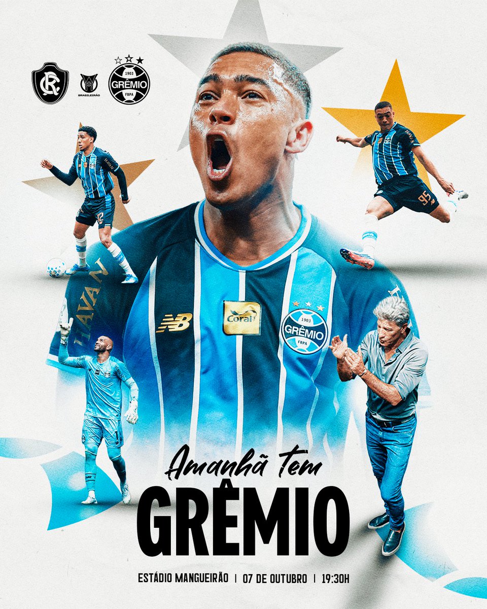 Gremio's tweet photo. AMANHÃ TEM GRÊMIO 🇪🇪 Cruzaremos o país de um extremo ao outro para retomar o #Brasileirão2026 com dedicação total. A distância é grande, mas a nossa força vem de milhões de gremistas espalhados pelo mundo. Bora!

#REMxGRE https://t.co/91G3xiPlrq