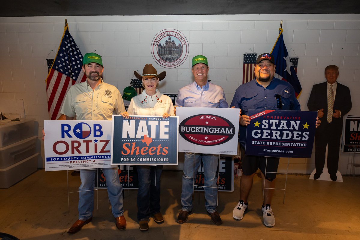 DrBuckinghamTX's tweet photo. Thank you to the Caldwell County GOP for hosting @natesheetsforTX and me yesterday! 

These Texans are ready to hit the ground running and spread the message: Texas standing on its own two feet, powered by our own resources. Let's get to work! #TexasEngine

@StanGerdesforTX https://t.co/rlaaoZvAV3
