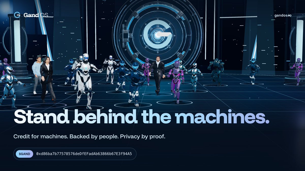 Gand_OS_'s tweet photo. Stand behind the machines.
Credit for machines. Backed by people. Privacy by proof.
Every agent on Gand OS has someone standing behind it. $GAND is
the seat you take to be that someone.
CA: 0xd86ba7b77578576deDfEFadAb63866b67E3f94A5 https://t.co/XAxBQHY3wC