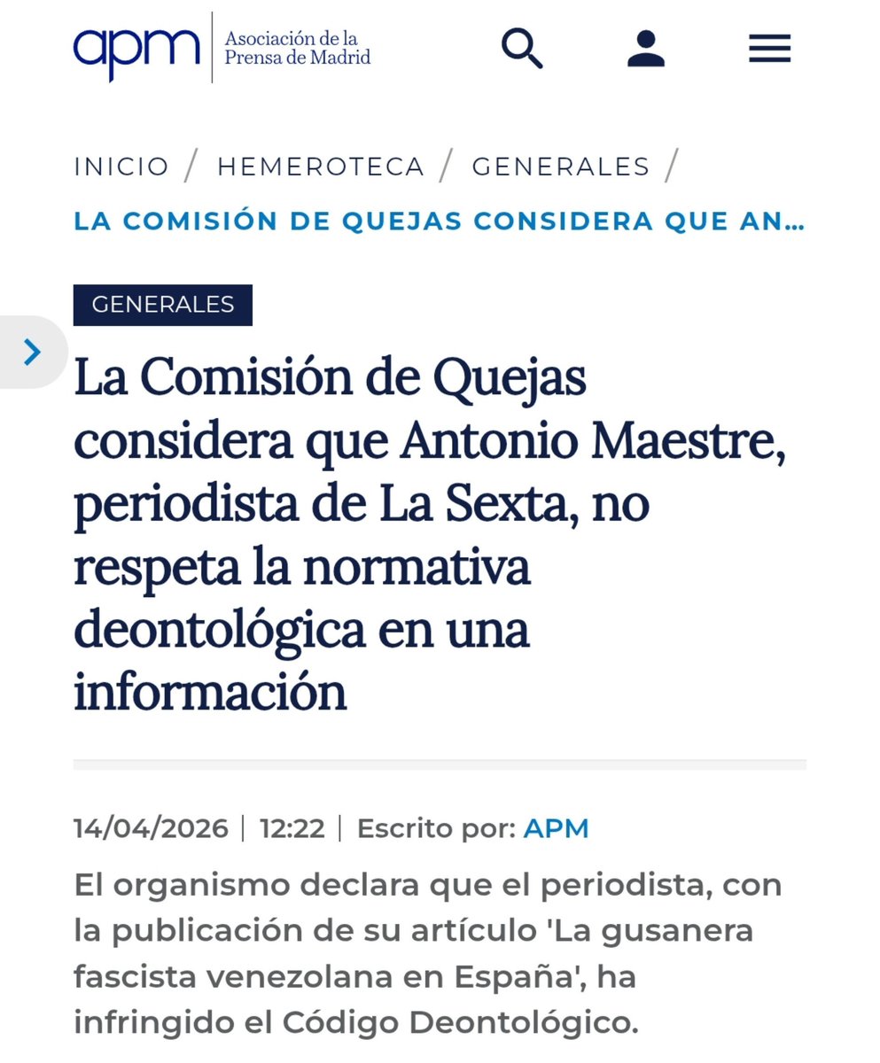 bolivardrag's tweet photo. Por cierto el artículo xenofóbico de @AntonioMaestre que nos llamó así sigue en pie sin disculpa o consecuencia alguna, a pesar que la asociación de prensa de madrid y la federación de asociaciones de periodistas de españa dicen que violó códigos deontológicos https://t.co/aFyokqeBqg