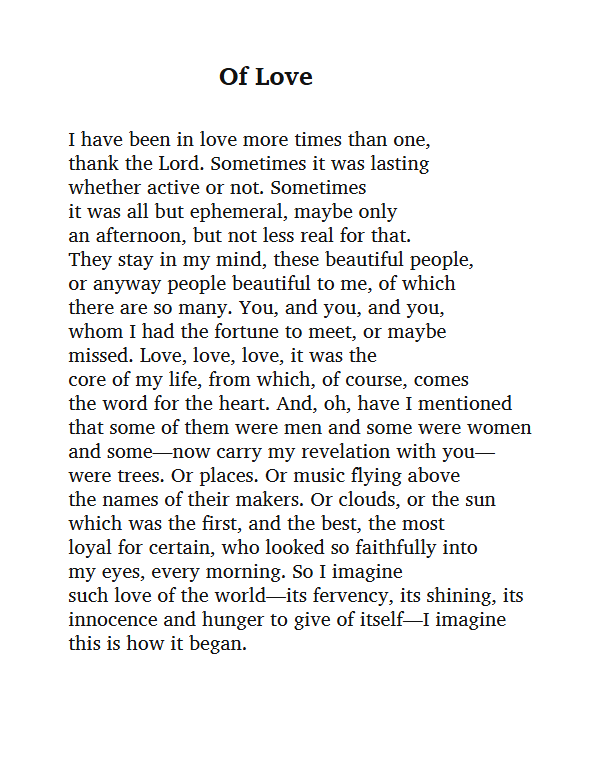 newsfromrob's tweet photo. Of Love
Mary Oliver talks about love.
Goodnight.
#love #poem #prose #prosepoem #poetry #goodnight https://t.co/nussaPV6Hc