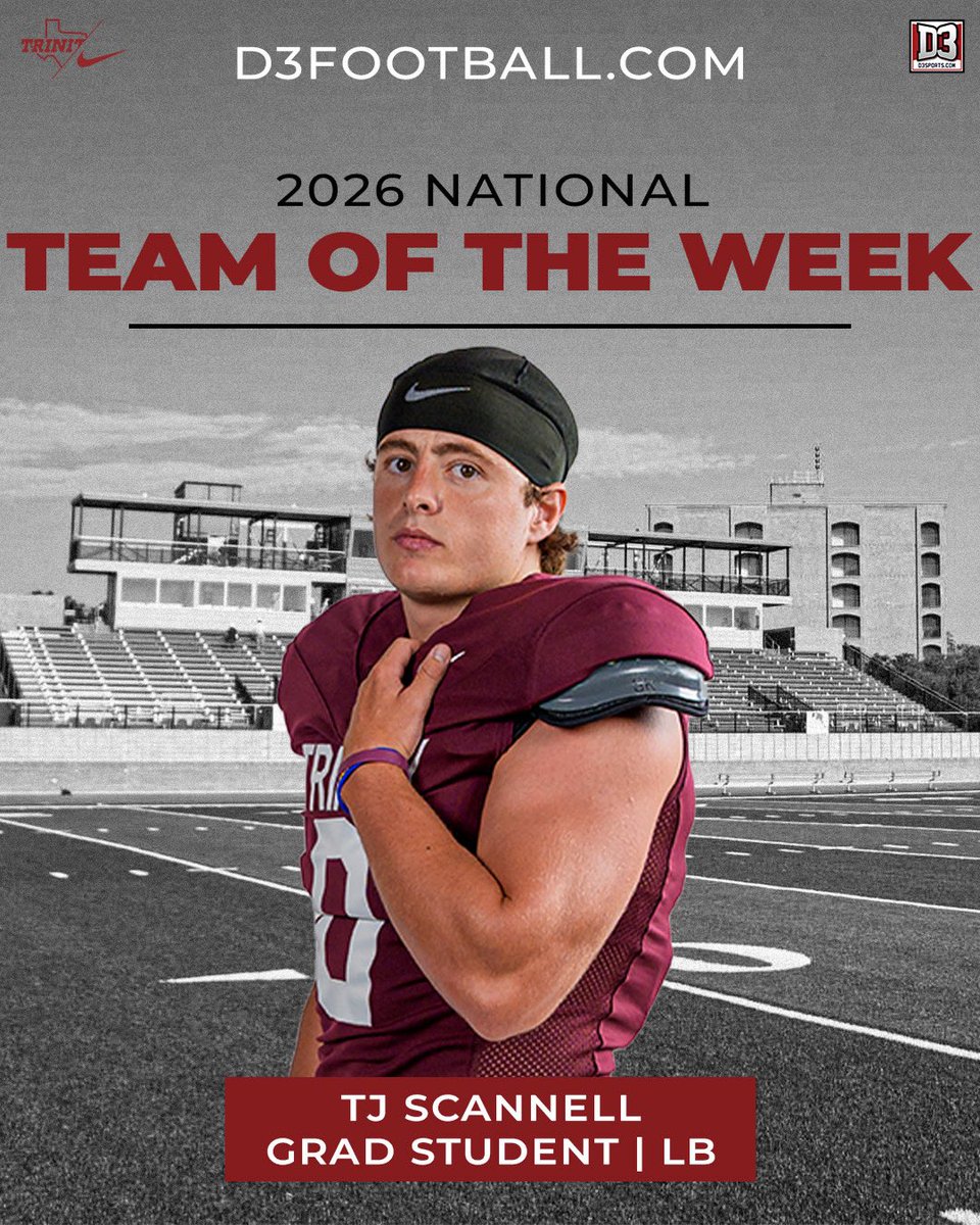 TUFootballTX's tweet photo. Congratulations to TJ Scannell &amp; Judson Crockett on their SAA &amp; D3 Football team of the week honors! 

#BeTheStandard #TigerPride https://t.co/gWerc2tgP9