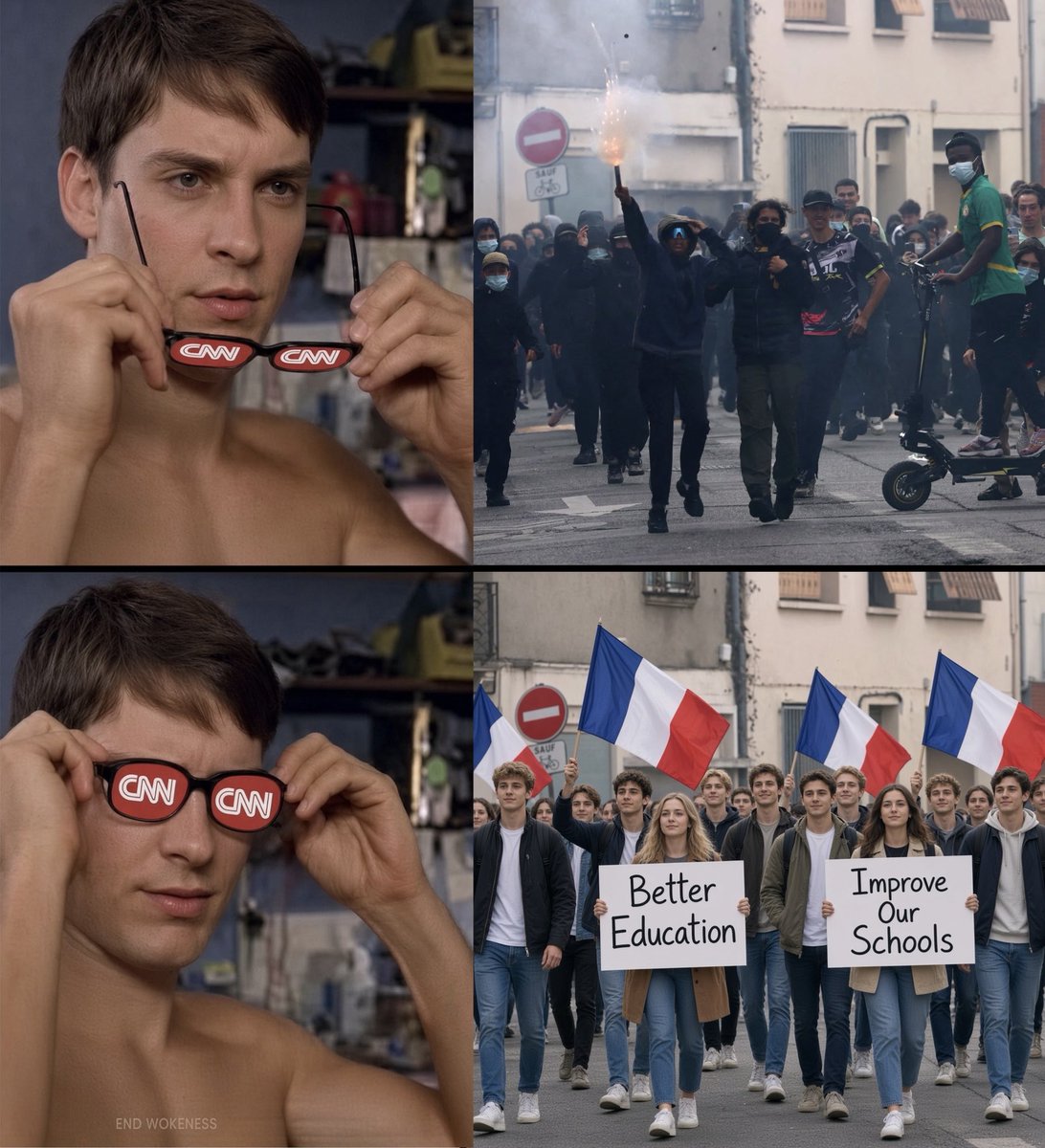 EndWokeness's tweet photo. "French student protests" https://t.co/ix9pmWFQAS