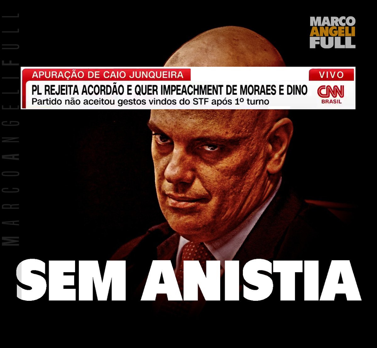 marcoangeli's tweet photo. A REAL
É hora dos conservadores brasileiros colocarem as luvas de lado e exigirem justiça.
Justiça sem paliativos, sem lenga lenga, a real.
Um homem foi calado á força -Jair Bolsonaro- e mais de mil inocentes foram usados como reféns por canalhas.
Alguns desses inocentes morreram, como Clezão.
A maioria teve suas vidas arruinadas.
Centenas de brasileiros estão exilados.
Que os homens que promoveram o verdadeiro golpe neste país -o da ditadura judiciária de 8 de janeiro- para manter seu marionete no poder sejam responsabilizados, julgados com todo o rigor da lei e punidos.
Por uma questão de justiça, é hora dos vagabundos da quadrilha da esquerda que berravam 'sem anistia' recebam o troco integral, sem anestesia, em cumprimento total ao que a lei determinar.
É hora de abandonar os falsos virtuosismos e as firulas.
E a única forma de impedir e inibir psicopatas em formação não se transformem, no futuro, em outros alexandres ou dinos.
Não há como colocar bandidos em seu lugar -a cadeia- sem sujar as mãos.
Essa é a vontade da maioria absoluta de todo um povo, não de um partido, que apenas reflete e expressa a opinião popular.

SEM ANISTIA
Que um movimento forte de 'SEM ANISTIA' amplo, geral e irrestrito se espalhe pelo Brasil agora.
Desta vez, contra os verdadeiros golpistas do 8 de janeiro, incluindo o marionete luladasilva.