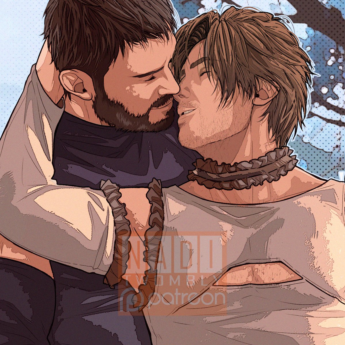 NadiTwombly's tweet photo. We love seeing hubby in sexy outfits.

full on my patreon 
#ResidentEvil9 #Chreon #LeonKennedy #ChrisRedfield #fanartㅤㅤㅤㅤ https://t.co/66e40evDhZ