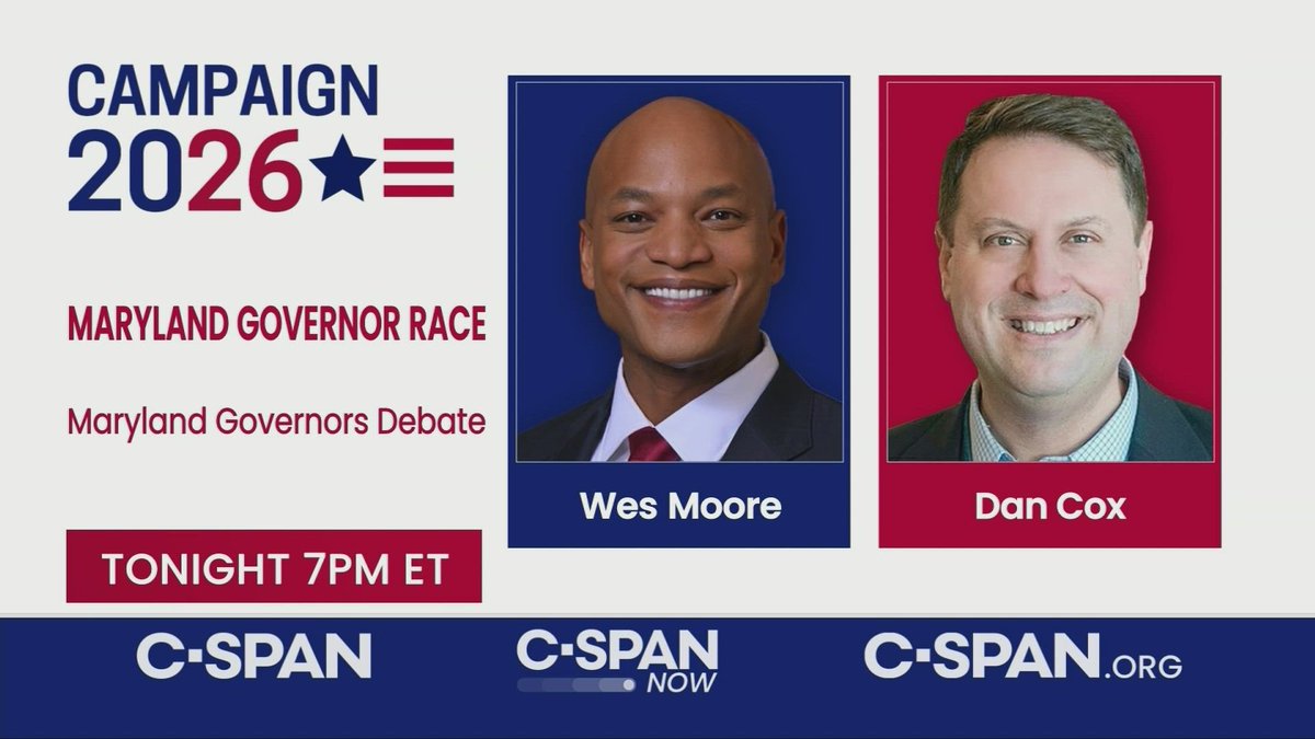 cspan's tweet photo. It's Debate Night on C-SPAN! 
Watch Campaign 2026 U.S. Senate, Governor, and U.S. House debates tonight on the C-SPAN Networks: https://t.co/wvkl7k7sEg