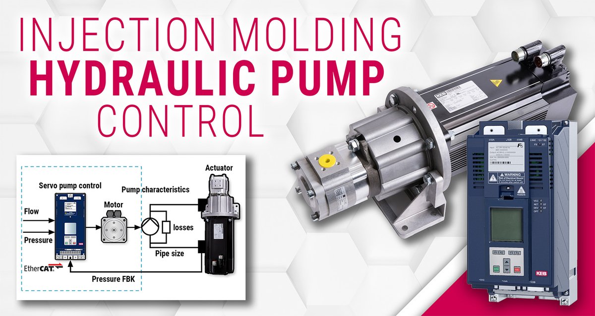 KebAmerica's tweet photo. Control the pump. Improve the process. KEB drive technology provides precise hydraulic pump control for injection molding applications. https://t.co/7hTt73jjAY
#KEB_America #servopump #servomotor #motorcontrol #injectionmolding #plasticsmachinery #hydraulicpump https://t.co/13CmYSzo91