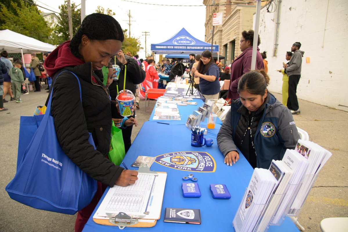 NYPD45Pct's tweet photo. A little rain couldn’t stop the fun! Despite the weather, our community still came out to enjoy the 45th Precinct Fall Festival! Thank you to everyone who joined us and helped make it a great day. Rain or shine, we’re always grateful for our community! 💙 https://t.co/f2W8CZYCSx