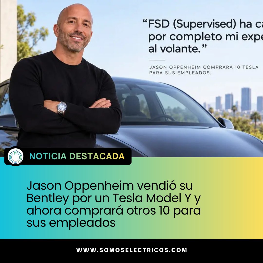 maselectricos's tweet photo. Jason Oppenheim vendió su Bentley por un Tesla Model Y y ahora comprará otros 10 para sus empleados🤑
Toda la info en nuestra web: https://t.co/9bSFVjBAjI📲
🔵Enlace directo en primer comentario👇
#somoselectricos #sellingsunset #tesla #teslamotors #teslamodely @OppenheimJason @Tesla @teslaeurope @elonmusk