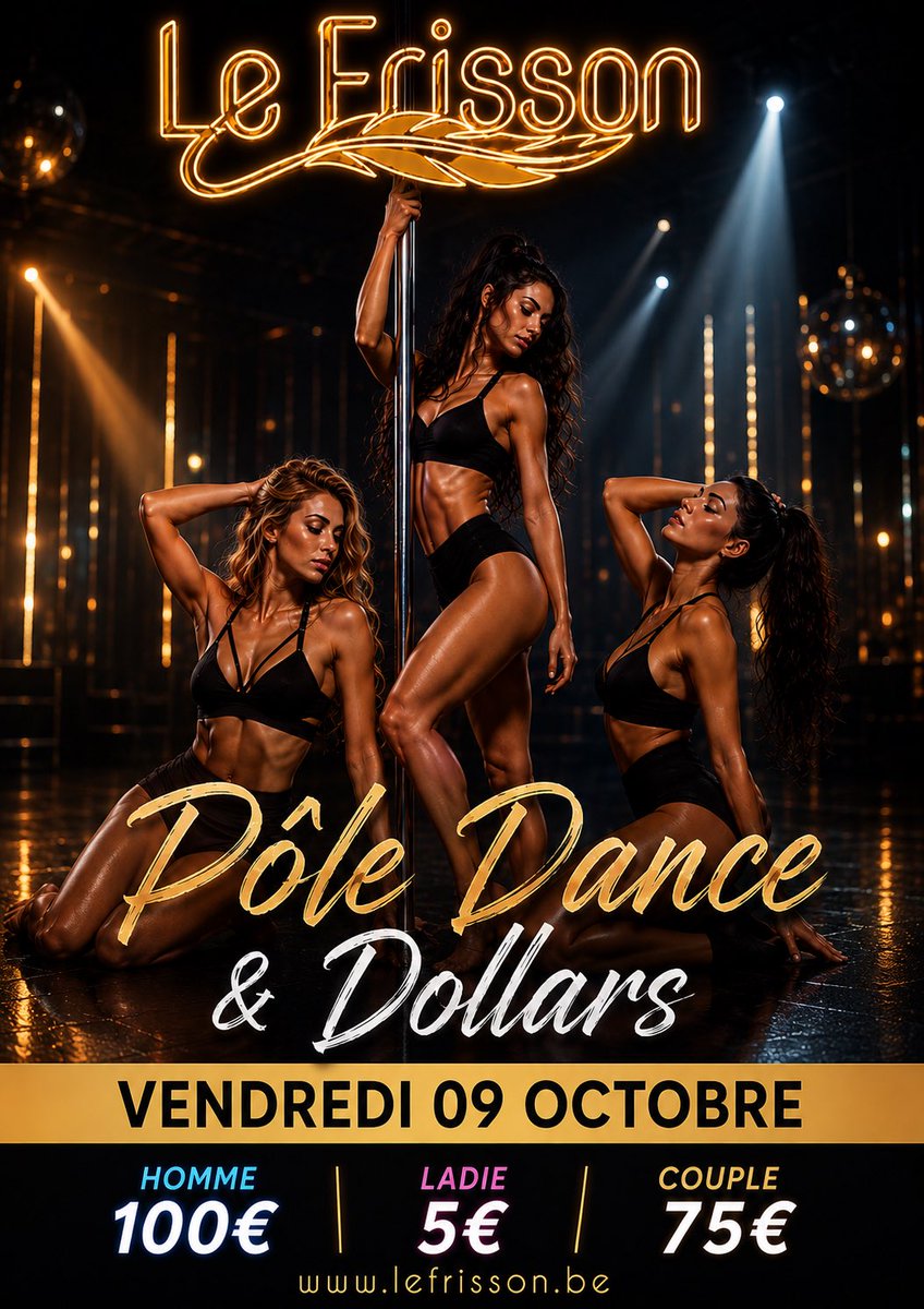 LFrisson's tweet photo. Ce soir, les Gentlemen prennent le contrôle ! Dollars Frisson en poche, à vous de récompenser les danseuses qui sauront vous séduire et enflammer la pole. Faites vos jeux, distribuez vos billets… Chaque Dollar offert aura une vraie valeur lors de votre prochaine venue ! https://t.co/srBCTnl7NI