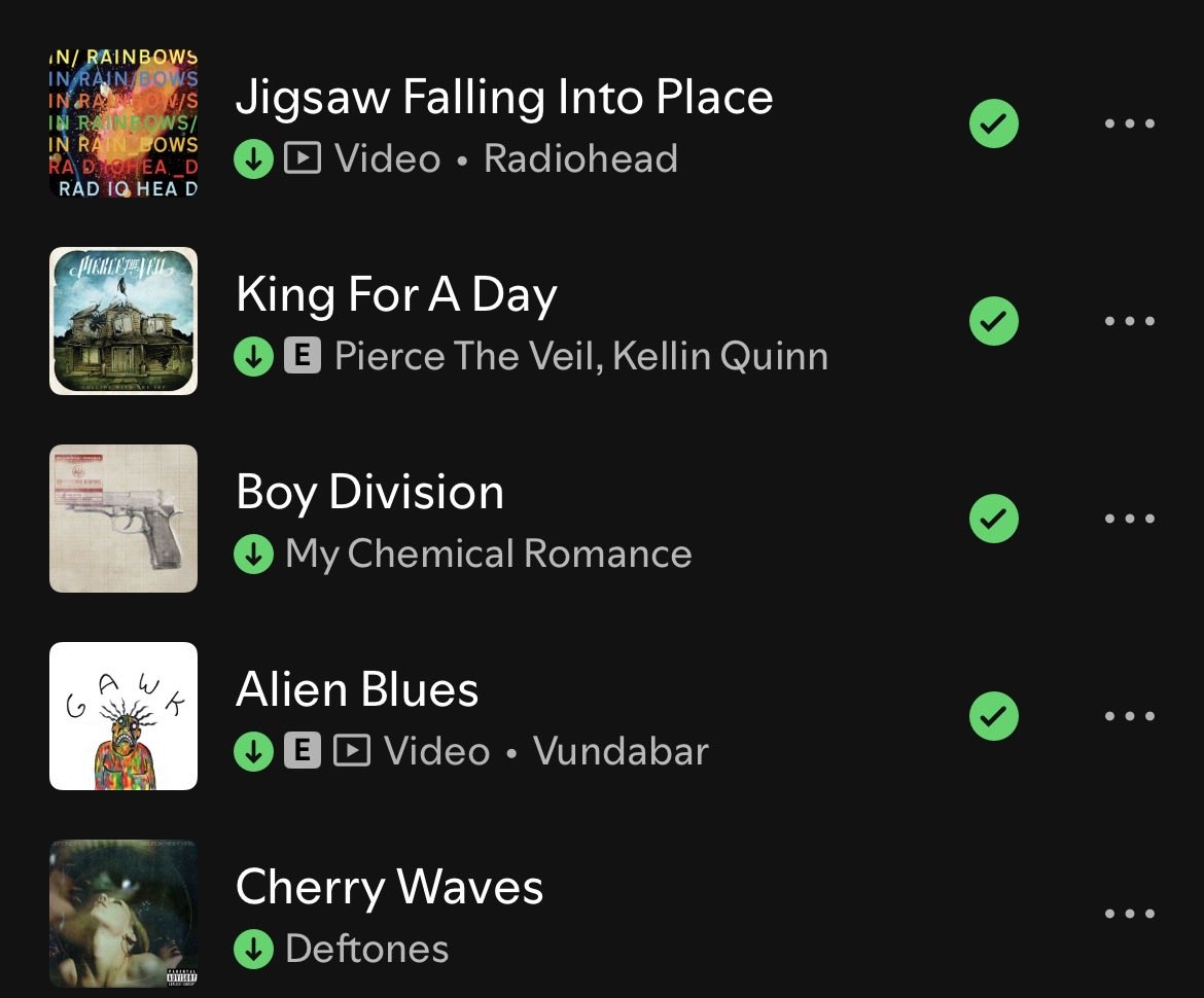 mcrlxver's tweet photo. post ur top 5 on repeat songs here’s mine :33 https://t.co/VnTgryugAg