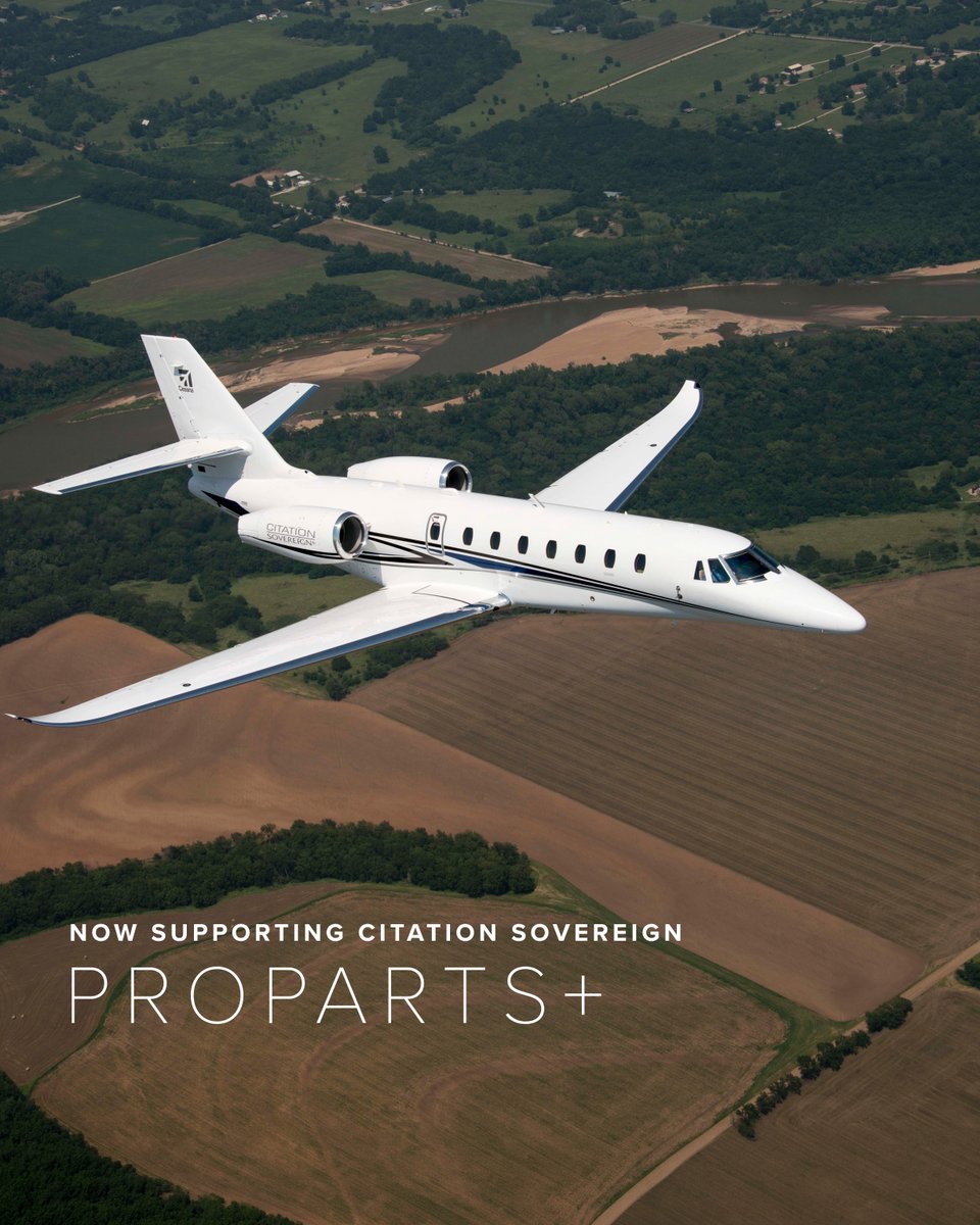 TextronAviation's tweet photo. More coverage. More flexibility ✈️

ProParts+ is now available for the @Cessna Citation Sovereign, bringing enhanced coverage options including landing gear coverage, freight coverage, consumables support and more for added peace of mind.

Explore more: https://t.co/coPQBblhKH https://t.co/2fbFBJtZLi