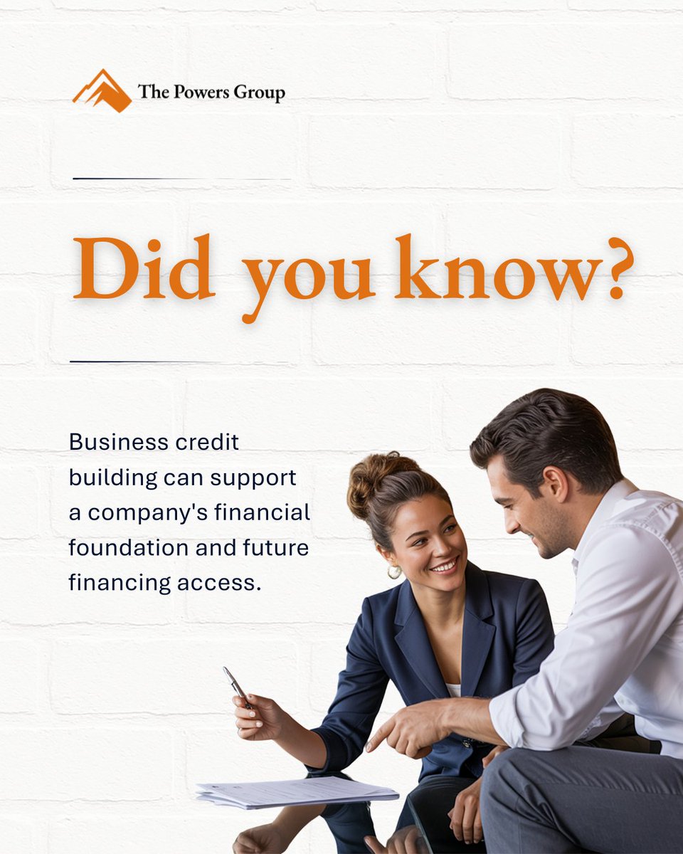 PowersGroupHQ's tweet photo. Business credit takes time to build.

Establishing it before you need financing can give the business a financial history separate from the owner’s personal credit and put you in a better position when a capital requirement comes up.

#BusinessCredit #FinancialPlanning https://t.co/QYTTGCyAym