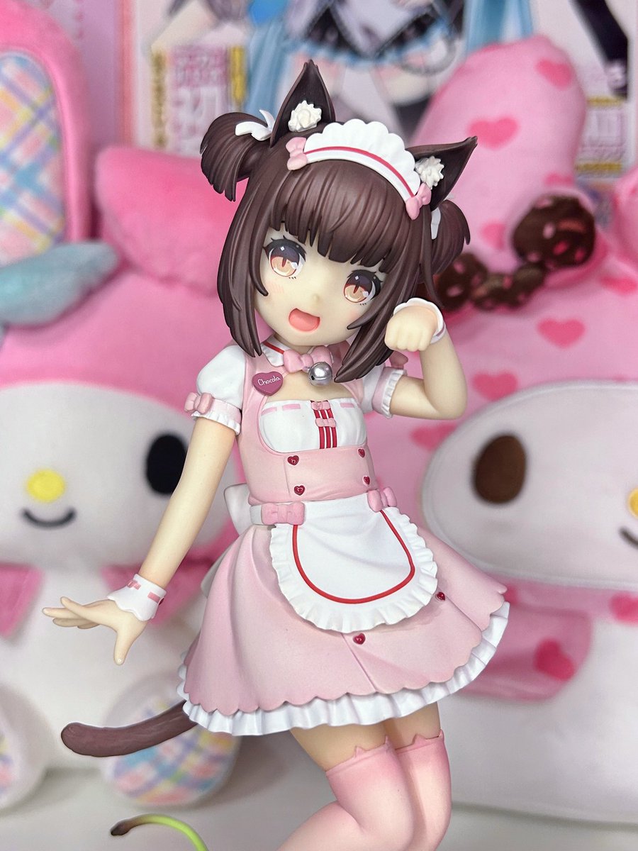 nekopixii's tweet photo. ｡°ʚ♡ɞ  Adorable scale figure of chocola by @sayori_nw ! 💗 https://t.co/855WSIeMSJ