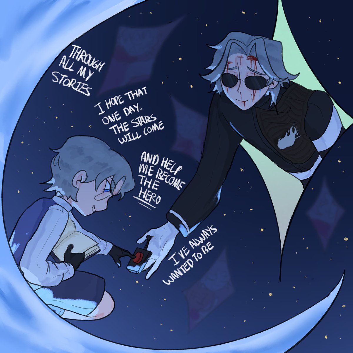 aotsukys's tweet photo. Day 6: Young. The stars gather, presenting a gift to the moon #Eitober2026 https://t.co/CZSfMkcVD0