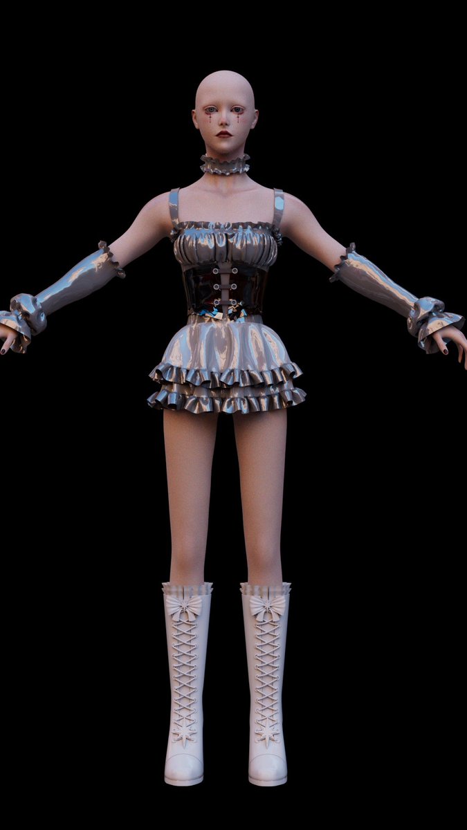 Noxenx_'s tweet photo. WIP____still working on the outfit ✨

#3DArt #3DCharacter #DigitalArt #CharacterArt #3DModeling  #belender #Maya #Zbrush #3dart https://t.co/11bIEaRHI6